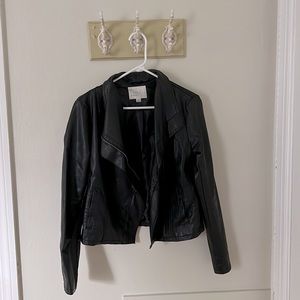 Black Moto Faux Leather Jacket